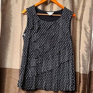 Black and white summer blouse, size L